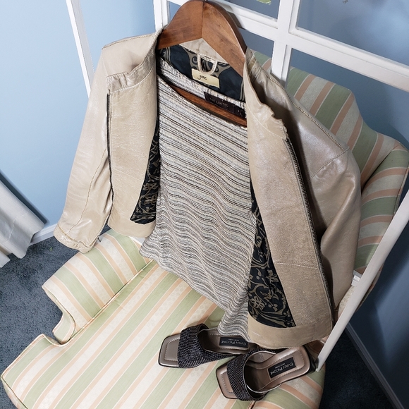 The Limited glitter stripe crew short contrast sleeve top S ♡ - Picture 8 of 13